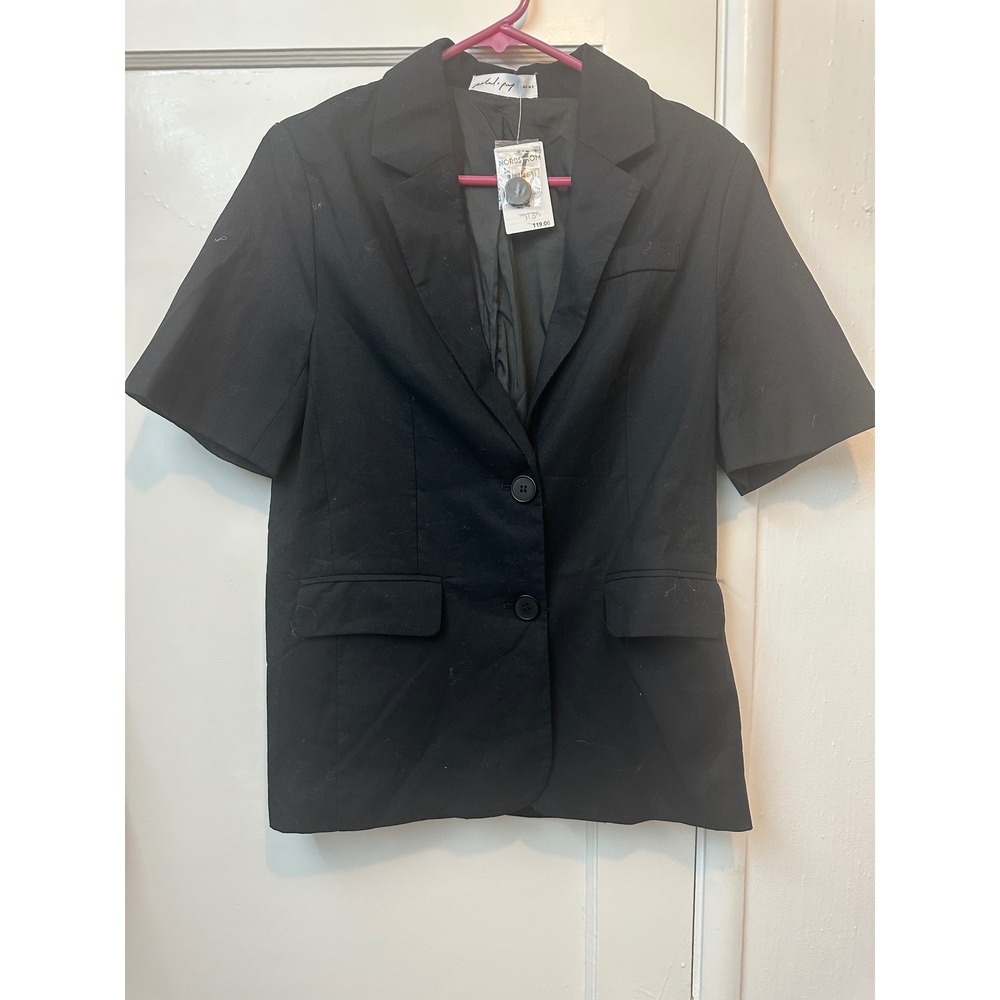 Petal and Pup Womens Black Short‎ Sleeve Linen Blend Blazer Jacket Size S NWT